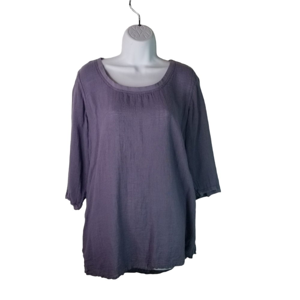 FLAX dusty plum purple gauzy linen cotton tunic